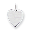 Sterling Silver Engraveable Heart Patterned Disc Charm