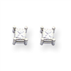 14k White Gold AA Quality Complete Princess Cut Diamond Earrings