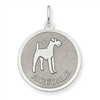 Sterling Silver Airedale Disc Charm