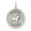 Sterling Silver Boston Terrier Disc Charm