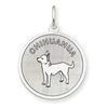 Sterling Silver Chihuahua Disc Charm