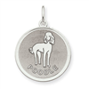 Sterling Silver Poodle Disc Charm