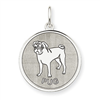 Sterling Silver Pug Disc Charm