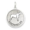 Sterling Silver Rottweiler Disc Charm