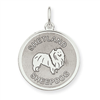 Sterling Silver Shetland Sheepdog Disc Charm