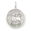 Sterling Silver Shih Tzu Disc Charm