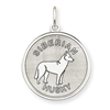 Sterling Silver Siberian Husky Disc Charm