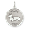 Sterling Silver Welsh Corgi Disc Charm