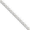 Sterling Silver 5mm Square Byzantine Chain bracelet