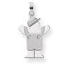 14k White Gold AA Diamond kid pendant