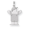 14k White Gold A Diamond kid pendant