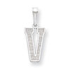 Sterling Silver Initial V Charm