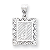 Sterling Silver Initial J Charm