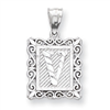 Sterling Silver Initial V Charm