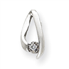 14k White Gold A Diamond chain slide