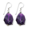 Sterling Silver Large Amethyst Stone Dangle Earrings