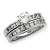 Sterling Silver CZ Ring Set ring