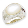 Sterling Silver Oval Mother of Pearl Ring