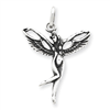 Sterling Silver Antiqued Fairy Pendant