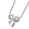 Sterling Silver CZ Bow on Rolo Chain