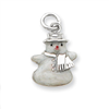 Sterling Silver Enameled Snowman Charm