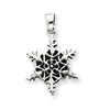 Sterling Silver Antiqued Snowflake Pendant