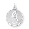 Sterling Silver Brocaded Initial G Charm