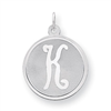 Sterling Silver Brocaded Initial K Charm