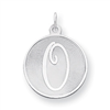 Sterling Silver Brocaded Initial O Charm