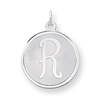 Sterling Silver Brocaded Initial R Charm