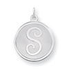 Sterling Silver Brocaded Initial S Charm