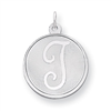 Sterling Silver Brocaded Initial T Charm
