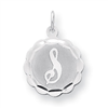 Sterling Silver Brocaded Initial S Charm