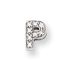 Sterling Silver CZ Initial P Slide