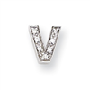 Sterling Silver CZ Initial V Slide