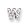 Sterling Silver CZ Initial W Slide