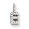 Sterling Silver CZ Initial E Charm