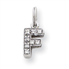 Sterling Silver CZ Initial F Charm