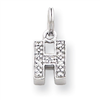 Sterling Silver CZ Initial H Charm