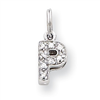 Sterling Silver CZ Initial P Charm