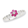 Sterling Silver Ruby & CZ Ring