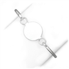 Sterling Silver Bangle w/Round ID Plate Bracelet