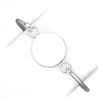 Sterling Silver Bangle w/Round ID Plate Bracelet