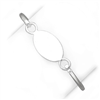 Sterling Silver Bangle w/Oval ID Plate Bracelet