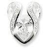 Sterling Silver CZ Slide Pendant