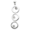 Sterling Silver Circle & CZ Pendant