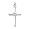 Sterling Silver CZ Cross Charm