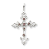 Sterling Silver Purple CZ Cross Charm