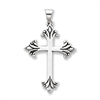 Sterling Silver Fleur de lis Cross Pendant