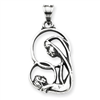 Sterling Silver Blessed Mary & Child Jesus Charm